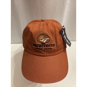 The Architects Golf Club Hat Orange Cap Strap Back George C Thomas Hole #10 New